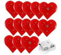 Outanaya 20pezzi Spille LED Cuore Rosso Luminescenti Spille da Donna per San Accessori Festa Matrimonio per Abbigliamento e Costumi Stili multipli