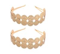 Outanaya 2pezzi Cerchietto Metallico Vintage Con Monete Per Donne Accessori Per Da Sposa e Cerimonie Per Feste e Occasioni Speciali