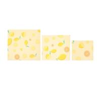 Outanaya 3 Pezzi Panno in Cera d Api Riutilizzabile per Alimenti, Coperture | Cotone Biologico Cera d Api, Olio di Jojoba e Resina, Giallo, per Ciotole