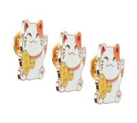 Outanaya 3 Pezzi Spille Giapponesi Maneki Neko Kawaii Spille Cartoon Fortune Cat in per Borse e Cappelli Accessori Decorativi Versatili