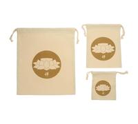 Outanaya 3pezzi Borsa con Coulisse per Ciotole Tibetane da Meditazione in Cotone e Lino Custodia Pratica e Resistente per Campane Buddiste Portagioie Zen per Canto e Relax