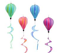 Outanaya 4 Pezzi Girandola Pallone Aerostatico Arcobaleno Paillettes Decorazioni da Appendere per Giardino Esterno e Cortile Mulino Vento Colorato Vivace per Decorazione Esterna e Interna