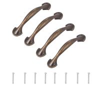 Outanaya 4 Pezzi Maniglia per Mobile in Lega di Zinco Nera Bronzo Verde, Apertura per Armadio e Cassettiera, Stile Americano Retrò, con Viti da 2,7 Cm, Adatta per Cucina e Camera da Letto