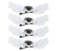 Outanaya 4pezzi Fermagli per Scarpe D'angelo in Argento Strass Clip Decorativa per Scarpe da Sposa e Uso Quotidiano Stile Gotico Elegante