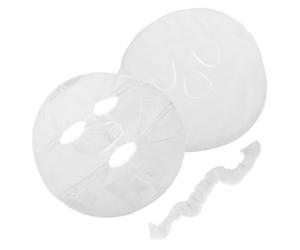 Outanaya Asciugamano per Viso Riutilizzabile Spessore Medio Impacco Caldo e Freddo Maschera Compressiva per Donna Trattamento Viso Spa Casa Tre Fori e Fascia Regolabile