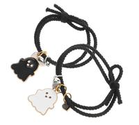 Outanaya Braccialetti Magnetici da Coppia 2 Pezzi Charms a Forma di Cuore in Lega e Corda Elastica Intrecciata per Simbolizzare Affetto e Uso Quotidiano