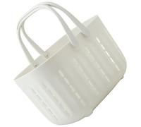 Outanaya Cestino Portaoggetti Doccia Manico, Cestino da Bagno in Plastica Bianco Fori di Drenaggio e Ventilazione, Contenitore Portatile per Cosmetici e Accessori Bagno, Organizer