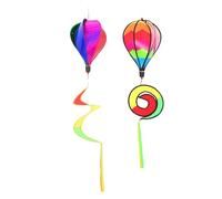 Outanaya Girandole Sospese a Forma di Mongolfiera 2 Pezzi, Decorazioni per Esterni da Giardino e Balcone Manica a Vento a Spirale Colorata Resistenti e Luminose