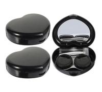 Outanaya Kit 3 Custodie Porta-lenti da Viaggio a Forma di Cuore con Specchio, Piccolo Organizer per Lenti a Contatto, Custodia Compatta e Portatile per Uso Quotidiano e Attività All’aperto