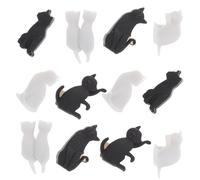 Outanaya Marcatori Design Creativo in Silicone per Bicchieri da Vino a Forma di Gatto 12 Pezzi e Riconoscitore Rapido Colore Casuale per Feste a Casa per Calici