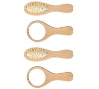 Outanaya Pettine e Specchio Portatile 2 Set Set, in Legno Compatto | Superficie Chiara, Design Pratico, Specchio ad Alta Definizione, Colore Kaki, per Make-up e Viaggio
