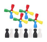 Outanaya Pezzi degli Scacchi in Legno 24 Pezzi Multicolore, Pedine da Gioco da Tavolo Compatte e Leggere, Accessori Pratici per Giochi e Progetti Creativi