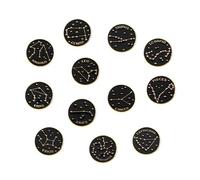 Outanaya Set 12 Spille Zodiacali in Lega Nera Smaltata, Resistenti e Delicate, Perfette per Decorare Cappelli e Borse le Dodici Costellazioni