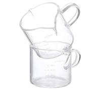 Outanaya Set 2 Bicchierini Dosatori per Caffè in Vetro 75ml Doppia Bocca e Misurazione Precisa, Resistenti al Calore per Caffè e Tè in Ristorante o Festa di Inaugurazione