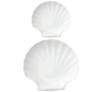 Outanaya Set 2 Pezzi Piatti da Dessert in Ceramica a Forma di Conchiglia, Multiuso, Facili da Pulire, Eleganti per Decorazione Tavola e Ogni Occasione