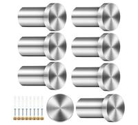 Outanaya Set 8 Ganci in Acciaio Inossidabile 16x35 Mm con Viti, Portasciugamani da Parete per Bagno e Cucina, Appendiabiti Sicuri e Multifunzionali per Asciugamani, Abiti e Borse