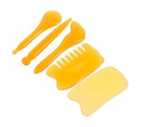 Outanaya Set di Strumenti per Massaggio Gua Sha Pennetta Acupressione in Resina Naturale Pettine e Spatola per Massaggi Viso e Collo Portatile Raschiatore Muscolare
