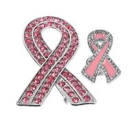 Outanaya Spille la Sensibilizzazione Sul Cancro al Seno in Lega Nastro Rosa 2 Pezzi Elegante e Facile da Indossare per Occasioni Speciali e Doni di Solidarietà