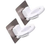 Outanaya Supporto Doccia da Parete in Plastica Bianco 2 Pezzi per Bottiglie Gel Doccia e Shampoo Regolabile Facile da Montare senza Forare per Piastrelle