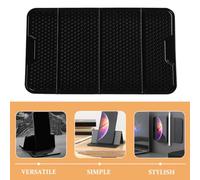 Outanaya Tappetino Antiscivolo Design per Cruscotto Auto 2 in Pu Nero, Supporto Versatile per Chiavi Tavolino e Altre Superfici