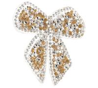 Outanaya Termoadesiva Fiocco di Strass Colorato 6 Cm, Patch per Riparare e Decorare Abiti, Jeans, Borse e Cappelli, Applicazione Facile per Cucito Fai da Te su Tessuti