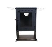 Outbacker Ignis - Stufa a fiamma a 270°, 4,5 kw, 21 kg, senza cappuccio, kit canna fumaria doppia (3,5 m doppio)