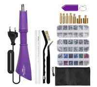 Outbit Hotfix, applicatore con strass, riscaldamento rapido, bacchetta magica con strass, applicatore fai da te, per mettere strass e perline (set lilla)