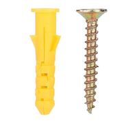 Outbit Tasselli + viti - Fissaggi a vite per tasselli a espansione in plastica + Kit hardware di fissaggio viti autofilettanti(Φ6mm 50pcs)