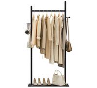 OUTBROS Accapanni da terra, Metallico appendi abiti Resistente, L60cm | Stand appendiabiti verniciato antiruggine con ripiano inferiore porta scarpe, Porta abiti per corridoio e zona entrata