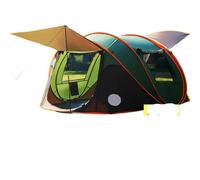 Outdoor 3 4 5 6 8 Person Automatic Pop Up Tent Camping Portable Rainproof Family Awning Beach Pegola Car Self Driving BBQ Tarp(5-8 Green with Rod)