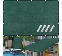 Outdoor 95 x 480 cm - Tenda da balcone resistente al vento con occhielli e lacci, verde scuro per giardino e terrazza, perfetto per la protezione della privacy e la difesa dagli agenti atmosferici