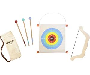Outdoor Active Set di archi e frecce in legno con tasca, beige
