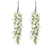Outdoor Artificial Flowers, Falso Hanging Plants, Set di 2 Morning Glory Silk Flowers, UV Resistant Hanging Vine Set for Garden Balcony Home Decor, Decorative Greenery for Indoor Outdoor Styling Use