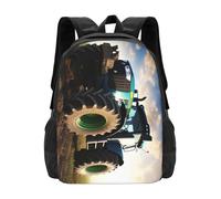 Outdoor Backpack Farm Tractor Print Borse Da Scuola Stampa 3D Zaino Università Per Trekking, Studenti, Adulti, 42X32X14Cm