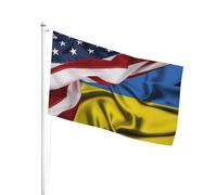 Outdoor Bandiera Da Cortile 90X150Cm American And Ukrainians Bandiera Da Pirati Colore Vivido Bandiera Da Giardino Per Giardino, La Fattoria All'Aperto, Camion