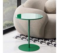 Outdoor Bar Height Dining Table, Round Patio Bar Table, Green Cocktail Drink Counter Table Metal Bistro Pub Table, Garden Side Table, Sofa End Tables Tall Top Table for Indoor(60x60x104cm)