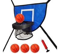 Outdoor Basket, distretto su trampolino, lunghezza della corda flessibile regolabile, vari poli, basket, per trampolini, pallacanestro morbido regolabile con 4 palline, Gartenga