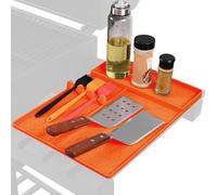 Outdoor BBQ Mat, Spatula Set Grill, 16.14x11.61in Heat-Resistant Silicone, Utensil Holder, Non-Slip Drip, Pad Grilling Accessory for Counter, Kitchen, and Backyard Cooking