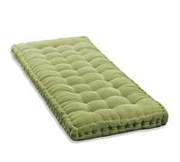 Outdoor Bench Cushion for 2-3 Seater Sofa 150x40cm Green Cotton Floor Seat Mattress for Garden Patio & Swing - Comfortable & Stylish