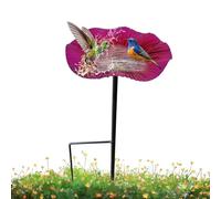 Outdoor Bird Bath Bowl - Garden Water Feeder Stake ABS 25x14cm, Decorative Wildlife Station | Durable Drinking Basin Setup, Bee Butterfly Hummingbird Attraction For Patio Yard Lawn Balcony Fence Use