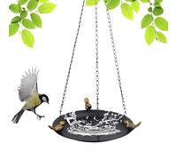 Outdoor Bird Bath, Feeder Bowl, Weather-Resistant Metal Water Tray, 65 x 24,5 x 24,5 cm con decorazione Garden Art Design per Balcony, Patio, Lawn, and Backyard Wildlife Watching