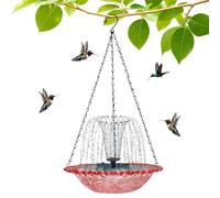 Outdoor Bird Bath Fountain | Solar Powered Pump Water Basin for Wild Birds, Decorative Garden Bird Drinking Bowl, Energy Saving Automatic Circulating Feature, Backyard Patio Recinzione Balcony