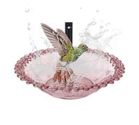 Outdoor Bird Bath, Transparent Hangable Water Feeding Basin, 9 Inches Tree Mounted Birds Bath, Flower-Shaped Statue for Hummingbird, Garden Yard Balcony Wildlife Watching