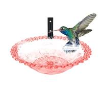 Outdoor Bird Bath, Transparent Hangable Water Feeding Basin, 9 Inches Tree Mounted Birds Bath, Flower-Shaped Statue for Hummingbird, Garden Yard Balcony Wildlife Watching