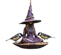 Outdoor Bird Feeder - Funny Resin Food Station, Weatherproof Birdwatching Gadget, Hanging Wild Bird Seed Dispenser, Backyard Balcony Decor - For Finches Robins Sparrows Tree Branches