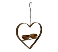 Outdoor Bird Feeder | Iron Heart Shaped Feeding Bowl
