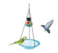 Outdoor Bird Feeder, Solar-Powered LED Bird Baths for Outdoors, Hangable Birdhouse with Waterer, Ideal for Garden, Backyard, Patio, Balcony, Finestra, Railing, Tree-Mounted