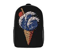 Outdoor Borsa Zaino Ice Cream Wave Daypack Impermeabile Zainetto Scuola Per Escursionismo, Studenti, Adulti, 42X32X14Cm