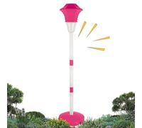 Outdoor Bubble Machine With Lights And Music - Rechargeable 10 Hole Standing Bubble Blower Adjustable Height B́ubble Maker With Detachable Base Floor Standing Or Ground Stake Design For Garden Patio