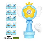 Outdoor Bubble Maker for Kids, Rechargeable Bubble Machine with LED Lights, Foam Sprinkler for Pool Bath Birthday Backyard Sensory Play Wedding Festival